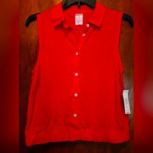 NWT No Boundaries Red Button Up Blouse, Size 7-9